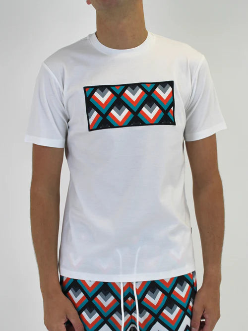 White Threads Orange/Teal West Coast T-Shirt - White